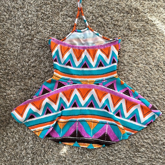 Multi-colored Aztec Print Halter Top - Picture 2 of 3